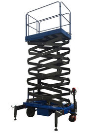 Working Height 14m Mobile Scissor Lift 450Kg Loading Capacity of Manual Pushing and Rain-proof Control Cabinet