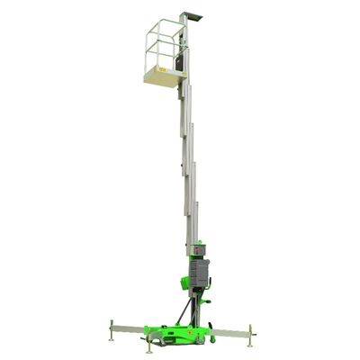 Single Mast Aerial Work Platform Manual Pushing Vetical Lift with Tilting Function