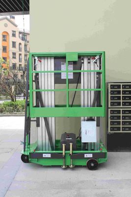 Towing Hydraulic Lift Double Mast Aerial Work Platform 12m And Loading 200Kg