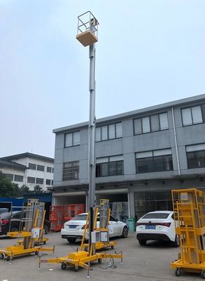 8m Single Mast Aerial Work Platform Aluminum Frame Hydraulic Lift Table