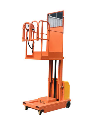 Electric Aerial Order Picker 300kg 3300mm Self - Propelled Powered In Orange