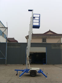 6 Meters Platform Height 130kg Loading Capacity Towing Single Mast Aerial Work Plaform For Long Distance Transportation