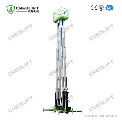 Manual Pushing Aerial Work Platform Verticalt  Lift Triple Mast 250Kg Loading Capacity