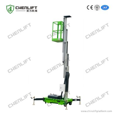 10m Platform Height 130kg Load Capacity Mobile Vertical Lifting Platform With Single Mast