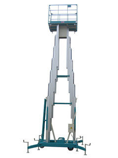 Explosion Proof 300Kg Loading Capacity Hydraulic Lift Aerial Work Platform 10m height Triple Mast